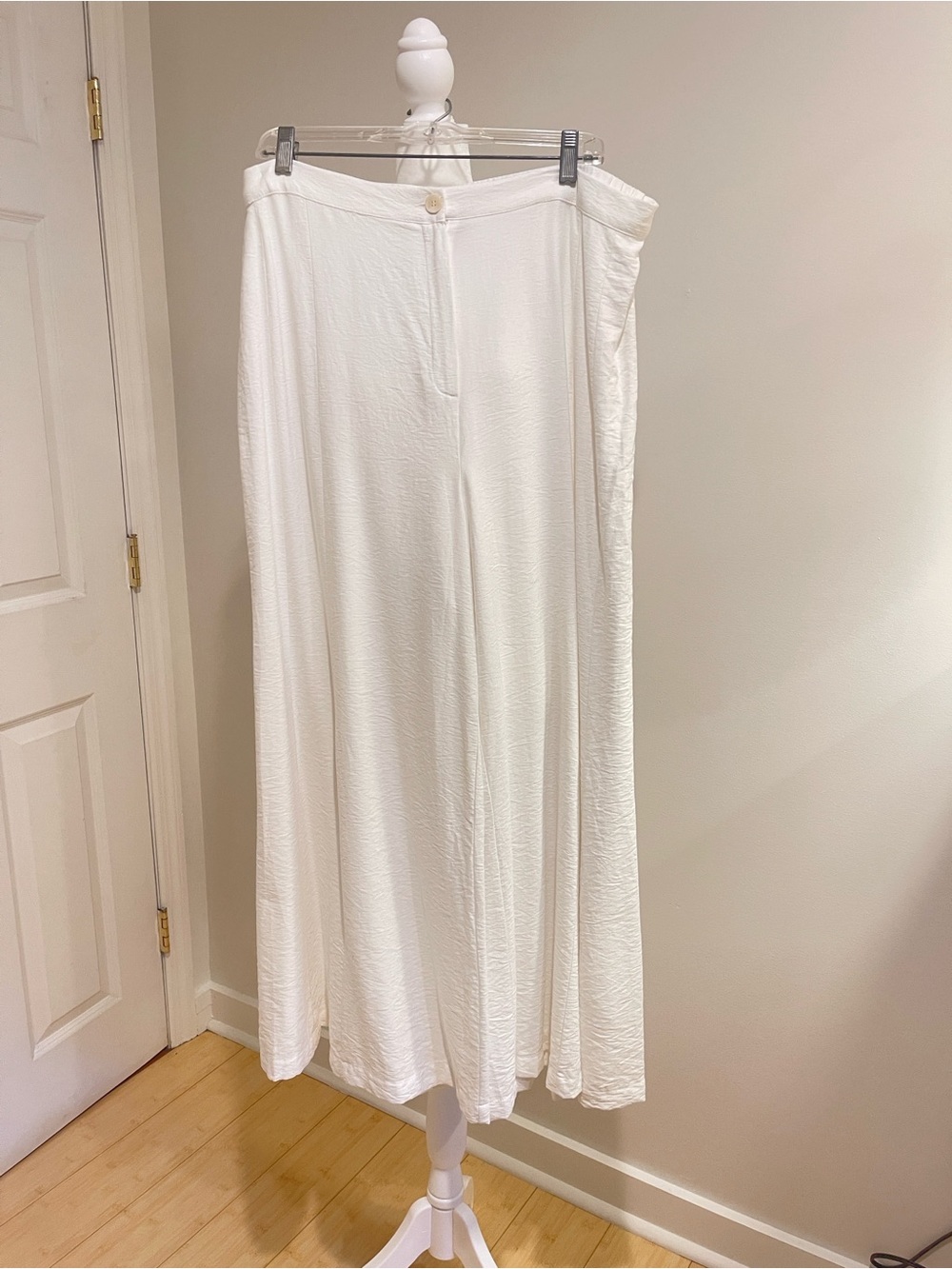 White Flowing Wide Leg Pants